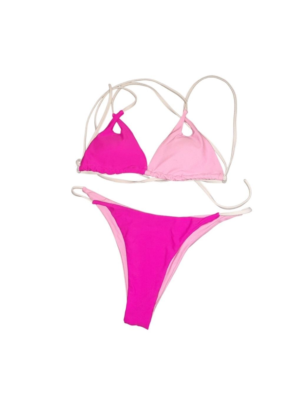 Pink Bikini Set Two Tone Size Medium